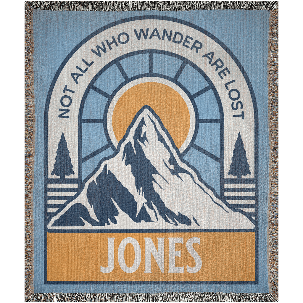 Personalized Not All Who Wander Woven Blanket