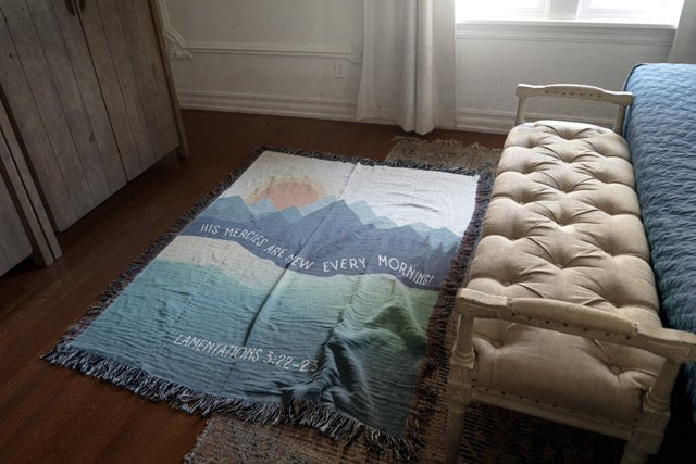 New Mercies Scripture Woven Blanket