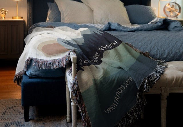 New Mercies Scripture Woven Blanket