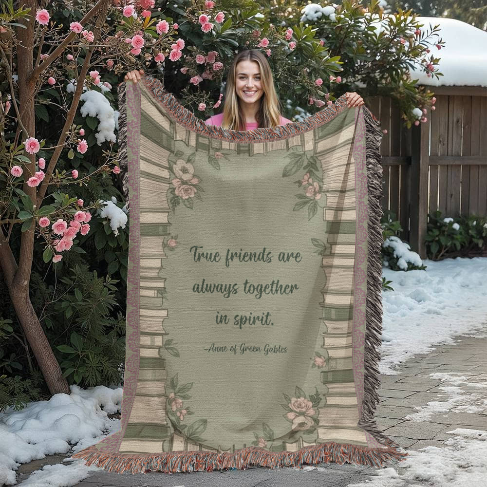 Green Personalized Bookend Border Blanket,