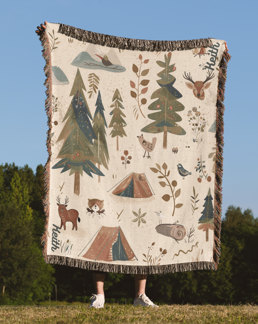 Personalized Woodland Creatures Blanket